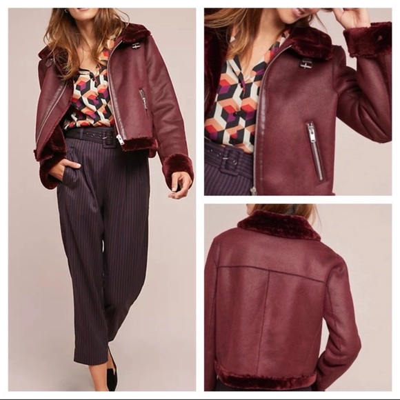 Anthropologie ett twa Maroon Jacket NWT MP - Picture 1 of 4